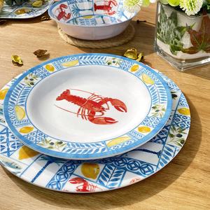 Groothandel Hoge Kwaliteit Melamine Diep Diner Bord Met Unieke Kreeft Design Oceaan Serie Voor Restaurant Gebruik - Product Image 3