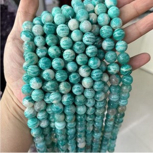 Perline Rotonde in Amazzonite Naturale Russa da 6/8/10mm, Cristalli Curativi per l'Equilibrio Emotivo, Forniture per Creazione di Gioielli Fai-da-Te - Product Image 4