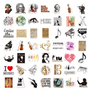 Nhạc Sĩ Beethoven Bach MOZART chân dung nhạc cụ guitar Piano nhạc điểm cổ điển Sticker - Product Image 2
