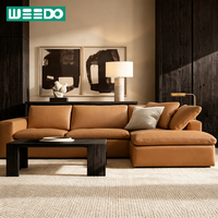 Meubles de salon, canapé en cuir véritable confortable, canapé sectionnel, canapé moelleux, artisanal, en bois, pour hôtel, bureau, club