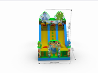 Nouveau château gonflable à thème dinosaure en PVC pour l'extérieur, toboggan double commercial, toboggan aquatique gonflable 8x5x6,5m, garantie 3 ans, pour enfants