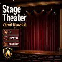 Rideaux occultants ignifuges pour scène et théâtre, sur mesure, en velours, qualité B1 NFPA701, motorisés, protection UV, vente en gros