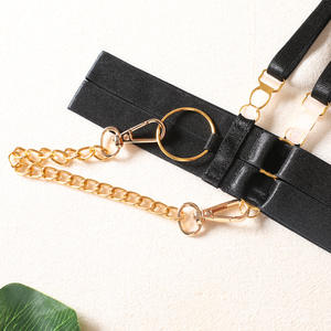 Deep Love Ropa Interior De Mujer Cadena De Metal Accesorios De Motocicleta Color sólido Cuatro piezas Hebilla frontal Ropa interior Sexy Lencería - Product Image 6