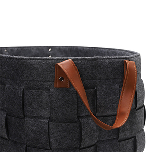 36L Grande Capacità <span class=keywords><strong>Feltro</strong></span> Cestello <span class=keywords><strong>Portaoggetti</strong></span> Con Manico <span class=keywords><strong>In</strong></span> Pelle - Product Image 3