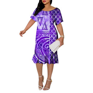 Venta al por mayor nuevos productos <span class=keywords><strong>Marquesan</strong></span> tatuaje diseño personalizado elegante grande cuello redondo cola de pez vestido de fiesta - Product Image 1