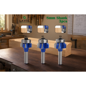 LAVIE Carbide 4-Flute Flush <b>Trim</b> <b>Router</b> Bit Set 8mm Shank R1 R2 R3 Woodworking - Product Image 2