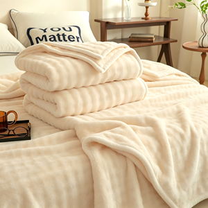 Couverture en flanelle en gros pour la maison et le bureau, couverture douce en fausse fourrure <span class=keywords><strong>de</strong></span> lapin pour la sieste, couverture <span class=keywords><strong>de</strong></span> climatisation en flanelle polaire personnalisable - Product Image 1