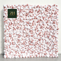 Elegante 8FTX8FT Weiß-Rosa Seidenblumenwand Simulierte Rosenwand für Heim und Party