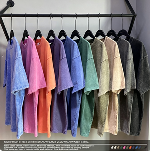 เสื้อยืดโอเวอร์ไซส์ผ้าคอตตอนถักเนื้อหนัก 100% สไตล์วินเทจฟอกสี  พร้อมโลโก้แบบกำหนดเองสำหรับผู้ชาย - Product Image 3