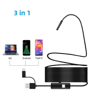 Endoscope industriel d'égout de 5.5mm Endoscopie de tuyauterie de type C Mini caméra serpent flexible 3 en 1 Endoscope automobile <span class=keywords><strong>pour</strong></span> Android - Product Image 2