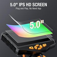 Caméra d'inspection flexible à double objectif Teslong NTS300 5" IPS avec éclairage LED 1080P pour l'automobile et le CVC
