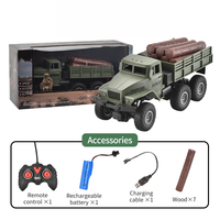 Camion militaire rc 4 canaux 1:16, voiture jouet tout-terrain moulé sous pression avec phares
