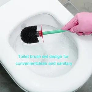 Zenidoo – ensemble de support de brosse de toilette portatif multifonctionnel, en forme de cerise rouge, écologique, poils en nylon doux, poignée en plastique, 1 pièce - Product Image 4
