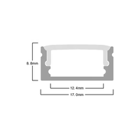ESann 1M 2M 3M Profilé LED en aluminium anodisé diffuse pour bandes lumineuses, finition argent