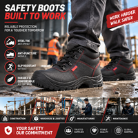 Chaussures de sécurité à embout d'acier anti-perforation avec doublure en maille respirante pour l'été, idéales pour l'usine et les chantiers, en cuir double couche anti-perforation