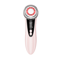 Masseur facial liftant avec compresse chaude, micro-vibrations, lumière rouge ionique, soin raffermissant des yeux, soin du visage, outil de soin du visage