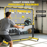 Filet d'entraînement de pickleball 2 en 1, rebondisseur portable avec cible et roues pour la pratique multisports (tennis, etc.)