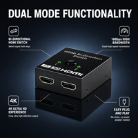 Commutateur HDMI bidirectionnel 4K 3D 2 entrées 1 sortie, répartiteur HDMI 1 entrée 2 sorties pour Xbox PS5 Lecteur Blu-Ray Fire Stick HDTV