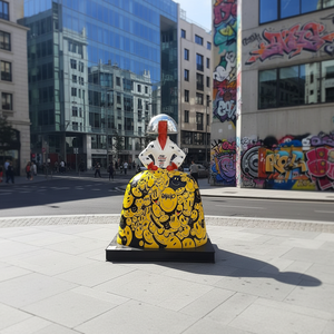 Sculpture personnalisée en fibre de verre colorée sur le thème de <span class=keywords><strong>Lego</strong></span>, grande statue d'art public extérieur pour la décoration des places publiques - Product Image 3
