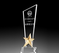 Honneur de cristal personnalisé cadeau d'affaires de haute qualité cristal clair trophée Plaque boucliers et trophée