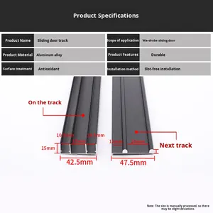 Accessoires de roulettes coulissantes supérieures/inférieures en alliage d'aluminium pour <span class=keywords><strong>porte</strong></span> <span class=keywords><strong>coulissante</strong></span> sans rail de <span class=keywords><strong>placard</strong></span> de salon moderne, souples - Product Image 3