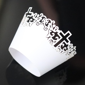 Envoltorios para Cupcakes, Papel para Hornear con Diseño Artístico de Filigrana, Vasos de Papel para Pasteles con Corte Láser de Encaje Cruzado, para Decoración de Bodas, Fiestas y Cumpleaños - Product Image 2