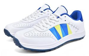 Unisex White <b>Golf</b> Shoes with Red Black Stripes PU Upper Rubber Outsole EVA Midsole Mesh Lining Breathable Design - Product Image 2