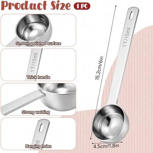 Productos al por Mayor, Taza Medidora Negra de 60 ml y Cuchara Larga de Acero Inoxidable, Cuchara para Proteínas Personalizada - Product Image 6
