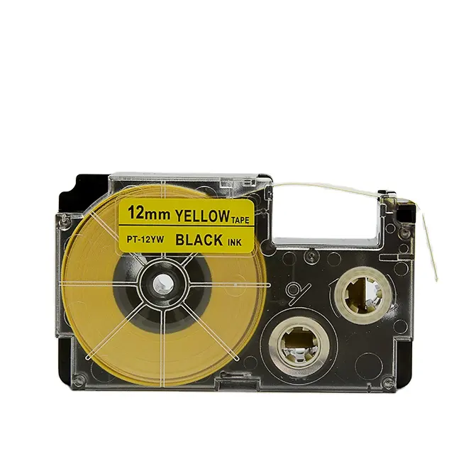 Casio PUTY-12YW 라벨 프린터 용 카세트 리본 테이프를 껍질을 벗기기 쉬운 XR-12YW 호환 Casio 라벨 테이프 KL-780 12mm