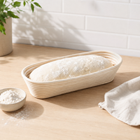 Banneton ovale pour levain, conception OEM avec logo personnalisé pour les marques de boulangerie en gros et l'emballage sous marque privée