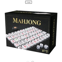 Jeu de tuiles de mahjong en mélamine blanche de haute qualité avec impression personnalisée, jeu de stratégie classique pour enfants, familles, adultes à partir de 8 ans