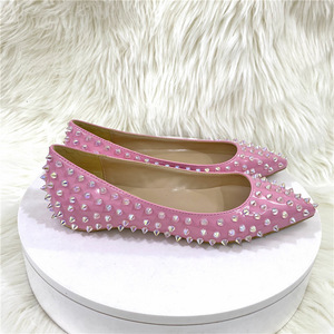 <span class=keywords><strong>Scarpe</strong></span> da donna <span class=keywords><strong>rosa</strong></span> <span class=keywords><strong>con</strong></span> rivetti, <span class=keywords><strong>tacco</strong></span> alto 12 cm, modello shallow mouth, per feste e spettacoli. - Product Image 3