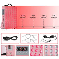 Lámpara LED de 300W, Irradiación Infrarroja, Lámpara de Calentamiento con Luz Roja, Lámpara de Fisioterapia de Espectro Completo, Tipo Botón, Negra, Infrarrojo Lejano