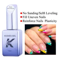 KODIES GEL 15ML Vernis à Ongles Gel Autonivelant UV/LED Semi-Permanent Manucure Française Base en Caoutchouc Top Coat Liquide Nail Art