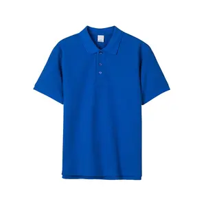 Kemeja katun OEM desain sendiri kaus Polo kustom baju pria motif layar grosir bersirkulasi kualitas tinggi