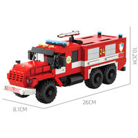 Modèle de camion de pompiers avec échelle et grue, en plastique ABS, ensemble de blocs de construction, jouet éducatif