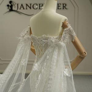 Abito da sposa a sirena Jancember GT26045 Royal con perline pesanti, spalle scoperte e scialle - Product Image 6