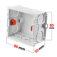 Boîtier de jonction électrique mural carré en PVC de type 86 pour interrupteur à câble, encastré