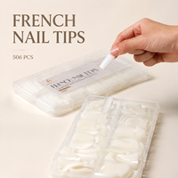 506 faux ongles français demi-couvrants en acrylique pour extension d'ongles, usage professionnel en salon ARNAILO