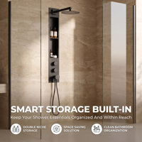 Ensemble de douche thermostatique à effet pluie en acier inoxydable SUS304, système de douche mural pour salle de bain, ensemble de robinetterie de douche