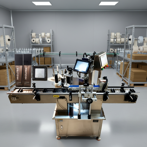 Machine intégrée de codage et d'étiquetage latéral pour matériaux thermosensibles, bouteilles de produits chimiques quotidiens, formes rondes/carrées/irrégulières - Product Image 1