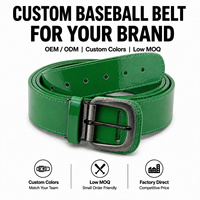 Ceinture de sport classique en cuir PU brillant personnalisable avec boucle ardillon réglable pour uniforme de baseball et softball, pour jeunes et adultes, vente en gros
