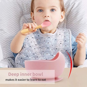 3 PCS portátil BPA libre vajillas de mesa bebé comedor conjunto con mango de madera, resistente al calor recién nacido debe tene - Product Image 3