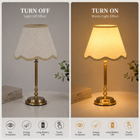 Lampe de table rechargeable E27, abat-jour en tissu facile à changer, lampe de table sans fil à intensité variable pour restaurant