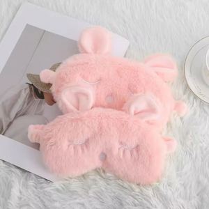 Masque pour les yeux en peluche doux et confortable avec oreilles de lapin et cœur, design créatif, imprimé en sérigraphie, cadeau pour filles - Product Image 3
