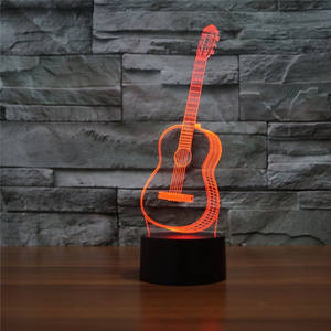 Guitarra <span class=keywords><strong>POP</strong></span> de acrílico 3D, instrumento Musical de carga de 7 colores, decoración de la habitación LED de Lava, luz nocturna de ambiente - Product Image 3