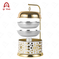 8L Edelstahl Gold-Weiß Buffet-Wärmer mit Deckel für Hotels und Restaurants – Speisenwärmer für Chafing Dishes