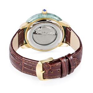 Reloj Mecánico Automático de Lujo con Bisel de Diamantes, Reloj de Jade Vintage para Hombre, Joyería de Cuero - Product Image 6