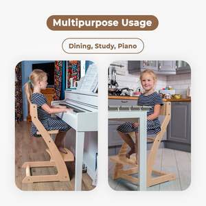 Chaise haute en <span class=keywords><strong>bois</strong></span> |   Siège pour tout-petit réglable <span class=keywords><strong>et</strong></span> évolutif |   Parfait pour les cuisines modernes <span class=keywords><strong>et</strong></span> minimalistes, <span class=keywords><strong>bois</strong></span> naturel <span class=keywords><strong>et</strong></span> <span class=keywords><strong>blanc</strong></span> - Product Image 5