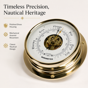 <span class=keywords><strong>Baromètre</strong></span> <span class=keywords><strong>anéroïde</strong></span> marin en laiton nautique 150mm 180mm 200mm pour bateau et yacht - Product Image 2